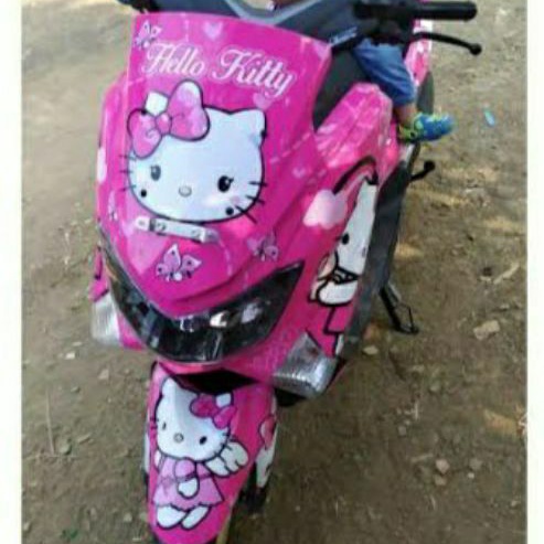 DECAL STIKER MOTOR NMAX TAHUN 2021 HELLO KITTY PINK