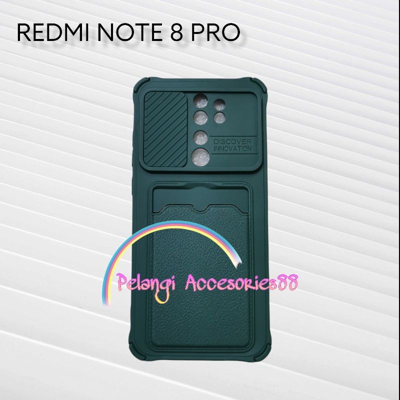 CASE REDMI NOTE 8 PRO SOFTCASE SLEDING WARNA WARNI SLOT CARD