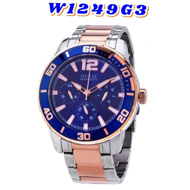 JAM TANGAN RANTAI PRIA ORI GUESS TYPE W1249G3 ORIGINAL