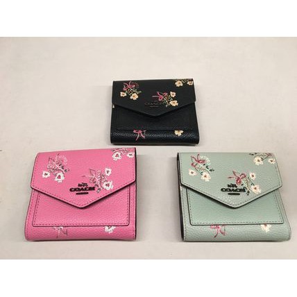 Dompet Wanita Coach Small Wallet With Floral Bow Print Original