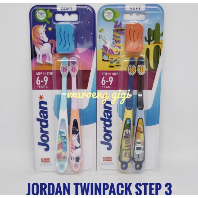 Sikat Gigi Anak Jordan Twinpack Twin Pack Step 3 Untuk 6-9 tahun