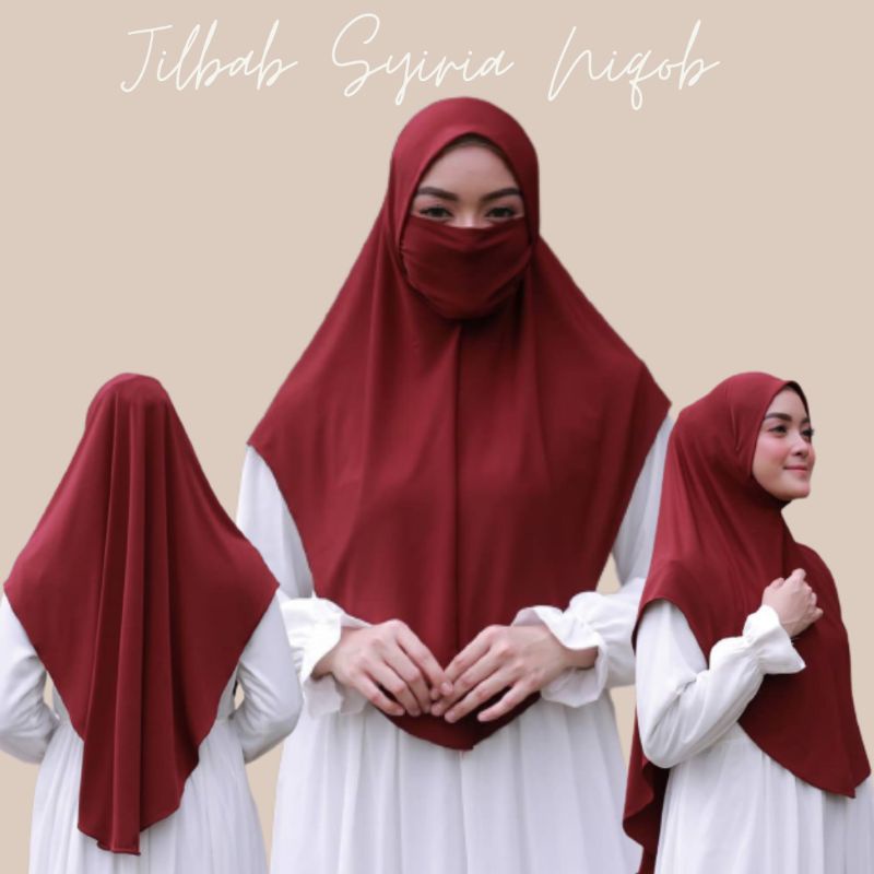Jilbab Instan Syiria Niqob Hijab Masker Kerudung Aisha Niqab Anti Corona