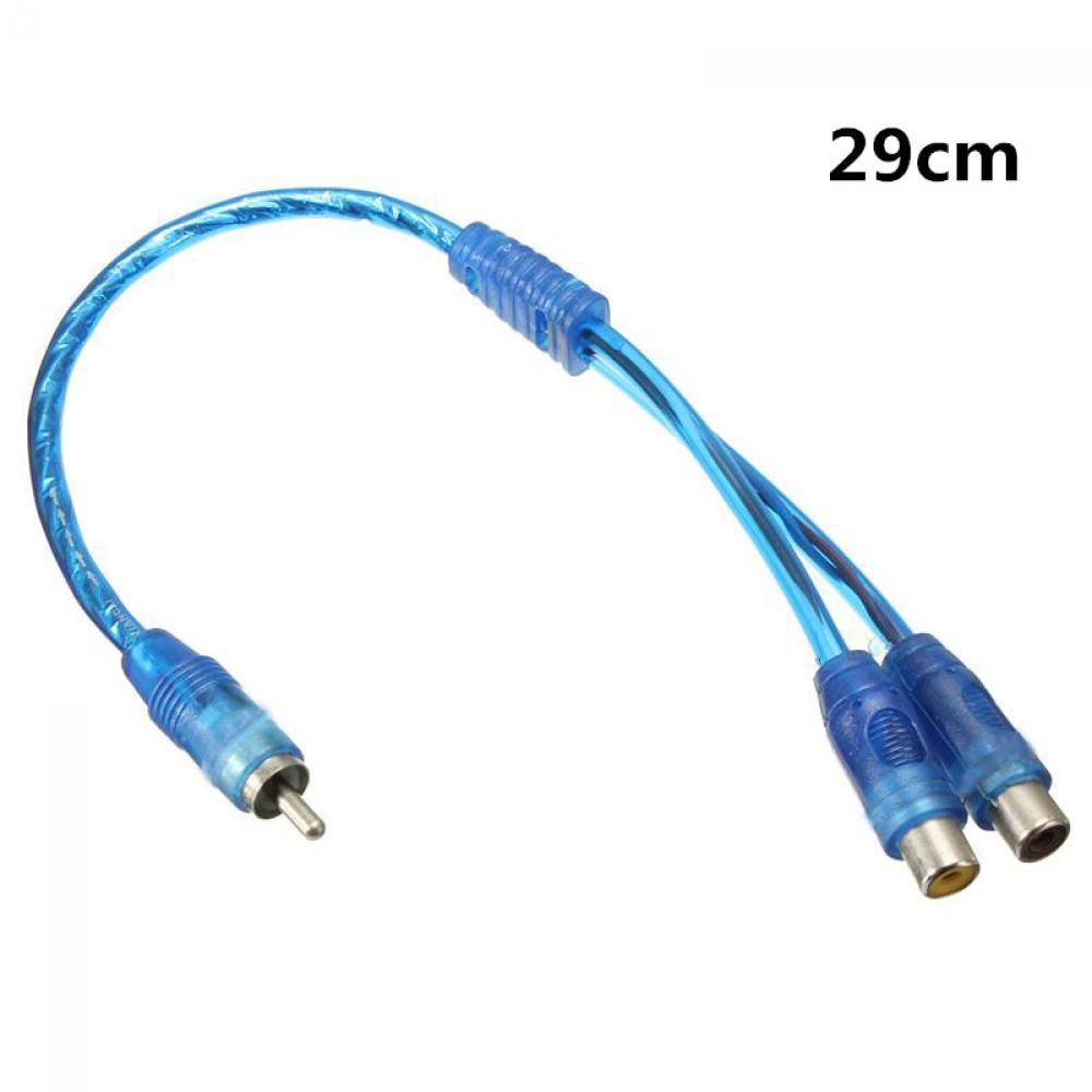 Top Kabel Audio Kawat Praktis Biru 1 RCA Male To 2female