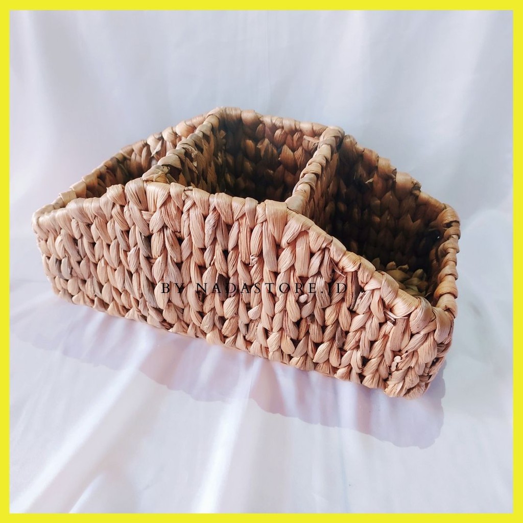 BW-003 3-SECTION WICKER STORAGE WATER HYACINTH HANDMADE BY NADASTORE