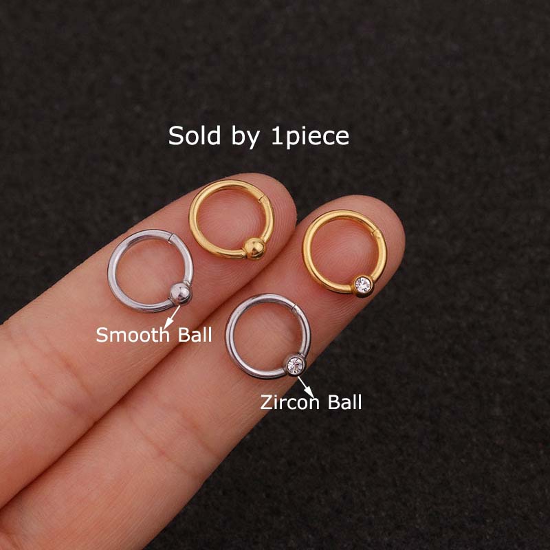 1buah Stainless Steel Tawana Manik Cincin Tulang Rawan Tindik Tragus Helix Pinna Lobe Earring Unisex 16G