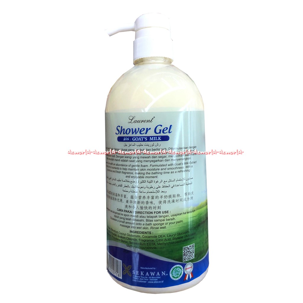 Laurent Shower Gel Ekstrak Green Tea Goats Milk Sabun Mandi Kulit 600ml