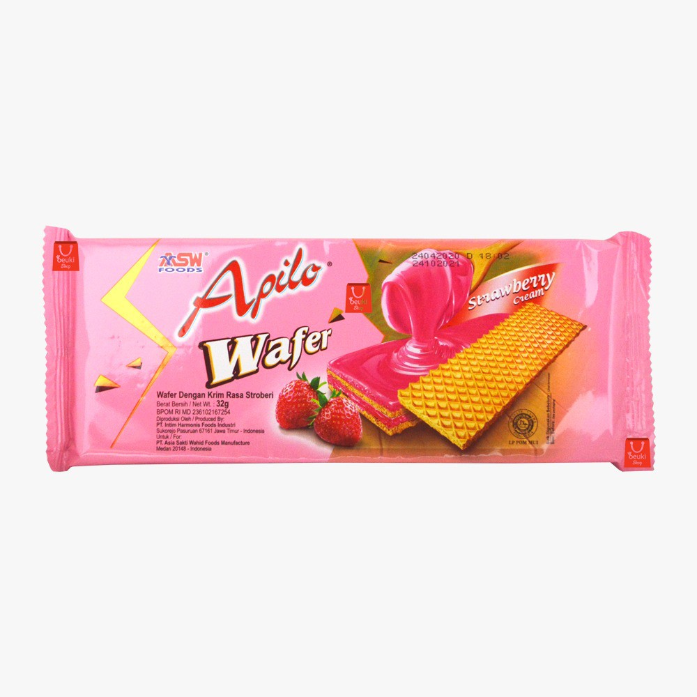 

Apilo Wafer Strawberry Cream Biskuit Wafer dengan Isi Krim Stroberi Eceran - 28gr