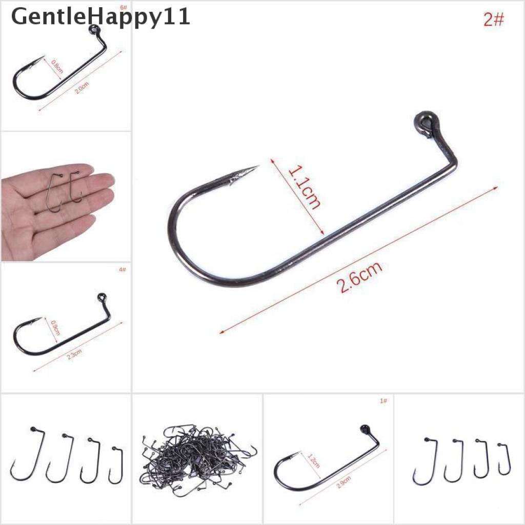 Gentlehappy 100pcs Kail Pancing Siku 90 Derajat Bahan Carbon Steel Ukuran 1# To 6#