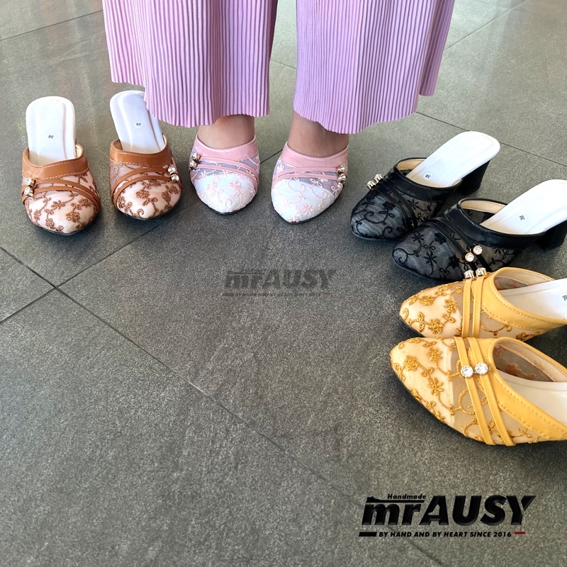 Sandal Selop Slop Wanita Heels mrAUSY Permata 2