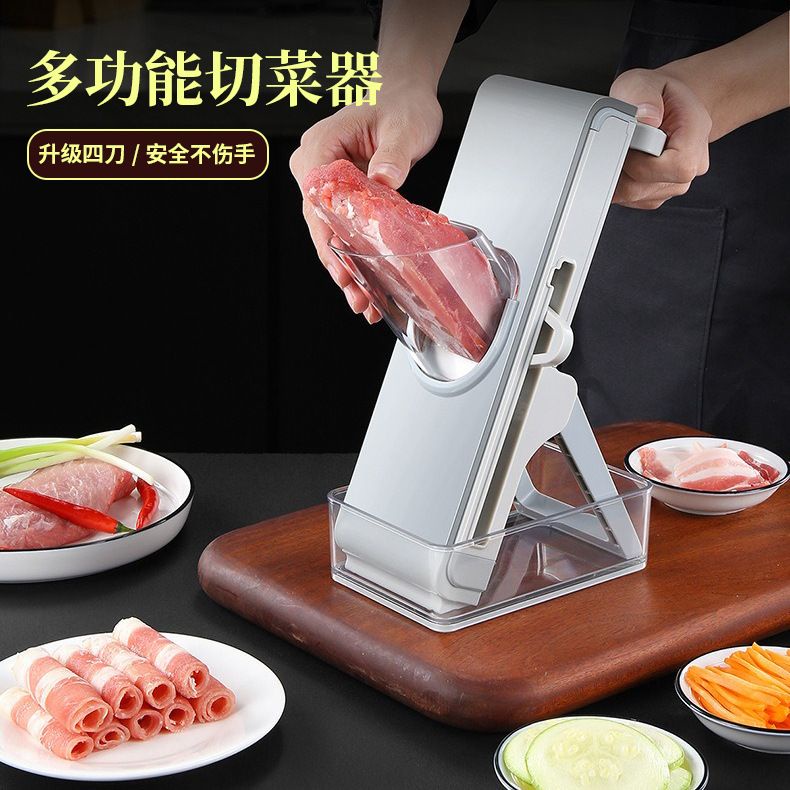 (BOW) Alat Pengiris Sayur Mandolin Pemotongan Daging Buah Manual Multifungsi Safety Slicer