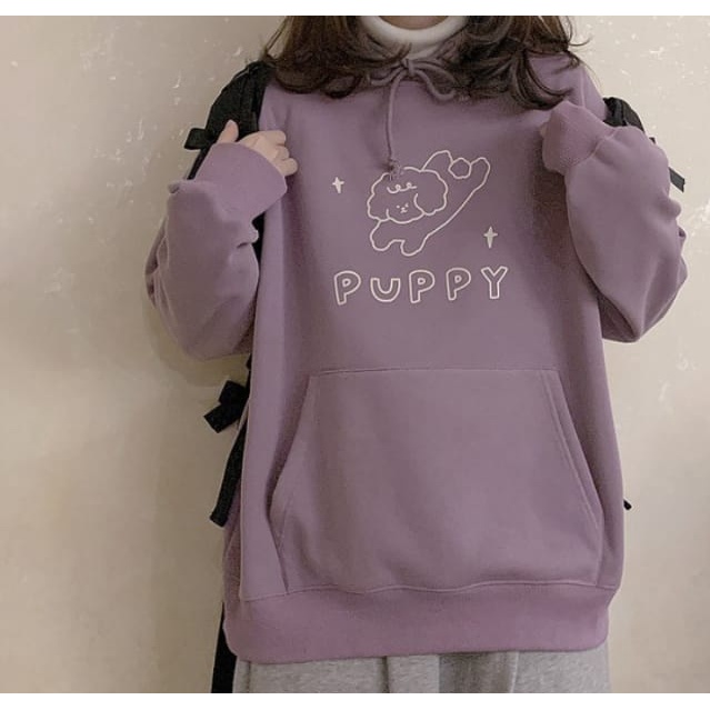 SWEATER HOODIE WANITA - PUPPY HOODIE SWEATER WANITA