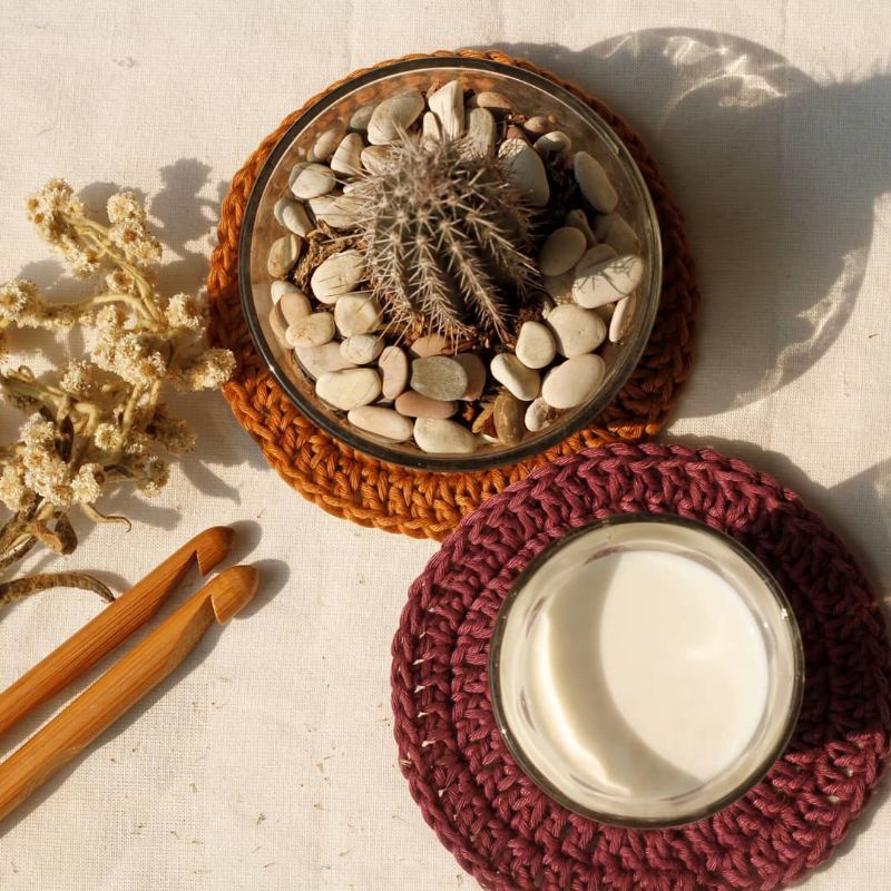 coaster | crocheted coaster | tatakan gelas rajut