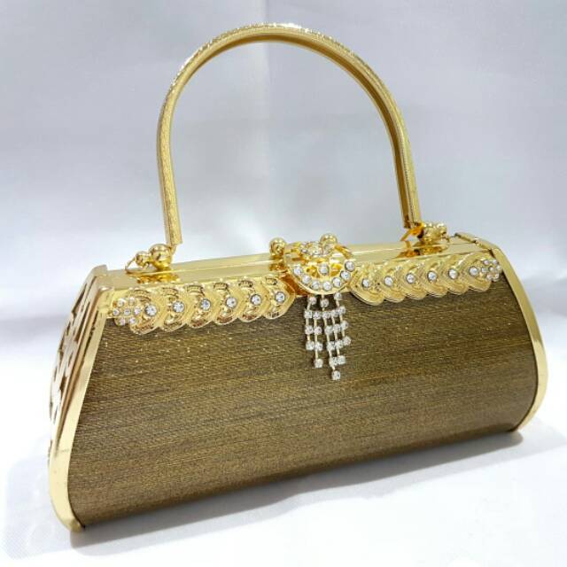 Tas Pesta Farnell Clutch Kondangan Wanita Import 2339 Glitter Waterproof (Gagang bisa Dilepas)