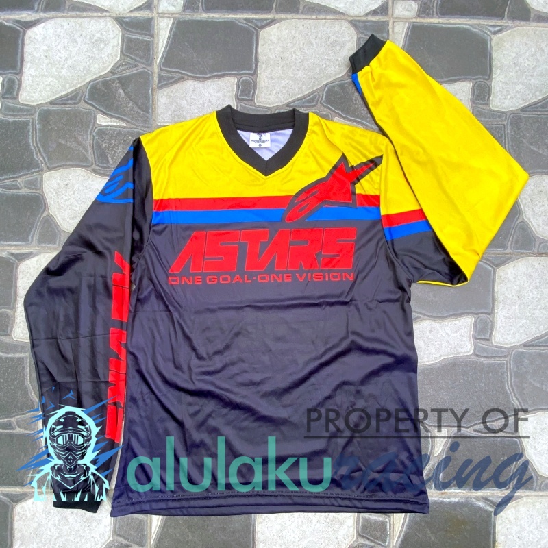 Jersey, Celana, Sarung Tangan &amp; Sepatu Fullprint with Protectors Fullset MX Trail Motocross - Paket Bundling ASCTFG040101-F41