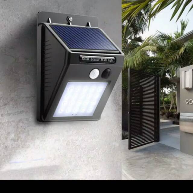 Lampu LED Sensor Matahari Solar Powered LED Wall Light