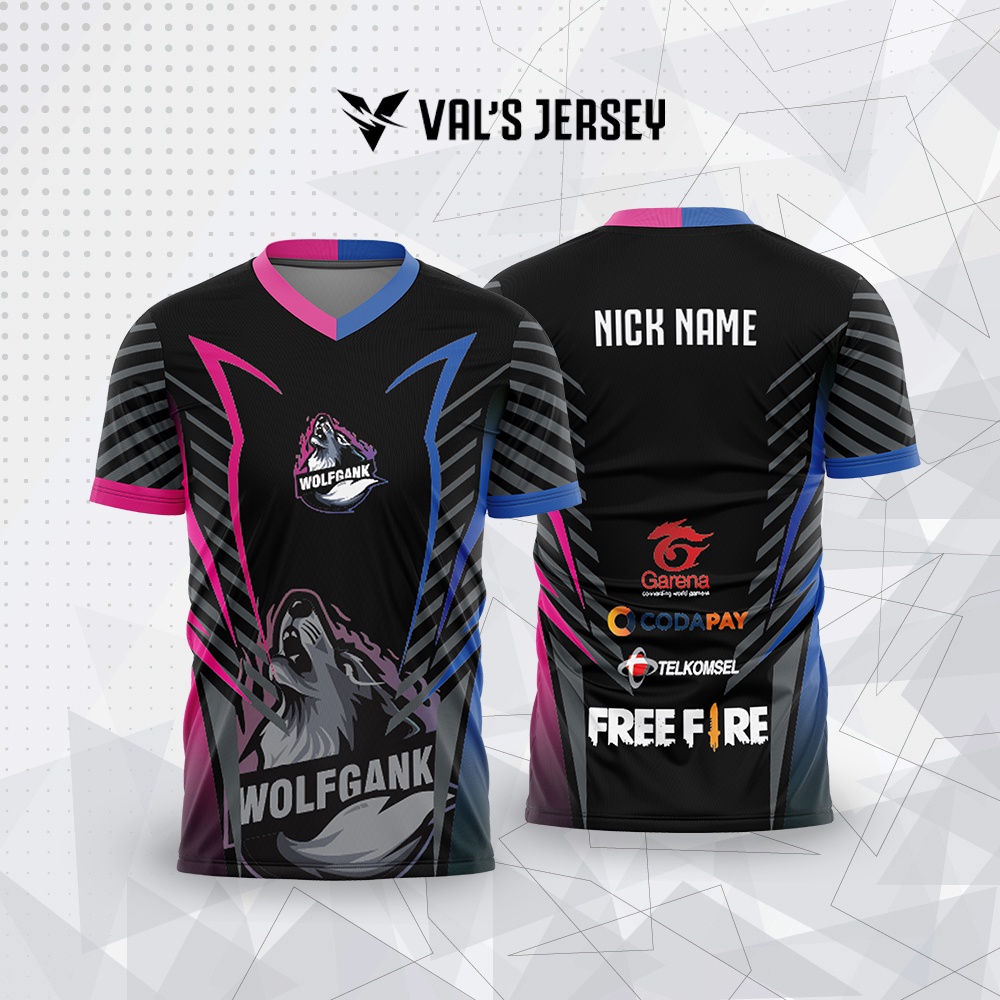 Baju Jersey FF - Bisa Request Logo Team dan Nickname - Print Satuan