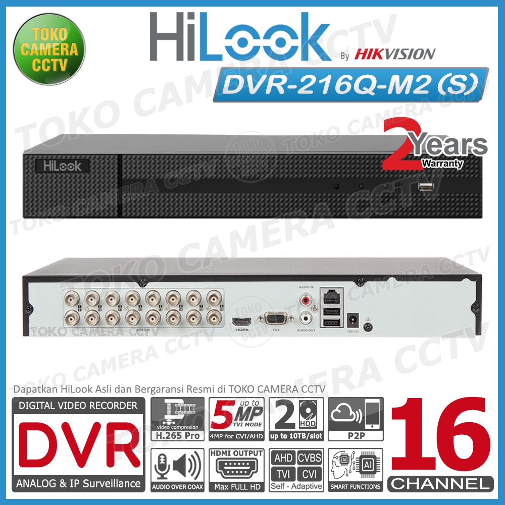 DVR RECORDER CCTV HILOOK 16 CHANNEL CCTV HILOOK 16CH 4MP