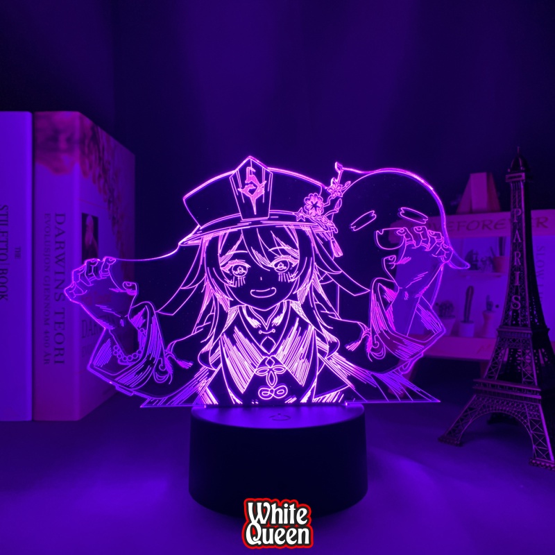 Hu Tao lampu Hias led 3D RGB - lampu tidur acrlylic Genshin Impact HuTao -  Lampu LED Akrilik Anime 