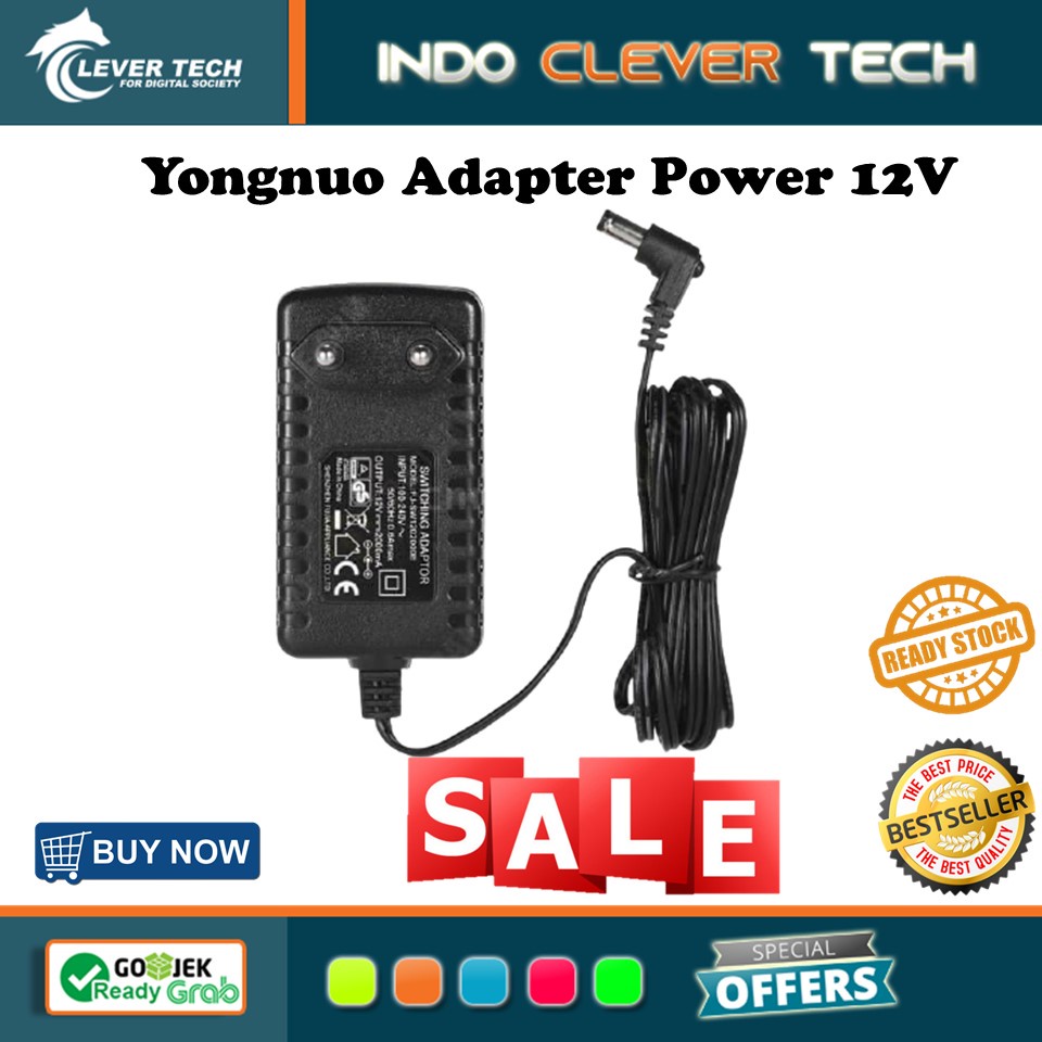 Yongnuo Adapter Power 12V 2A For Yongnuo LED YN300III /YN216 /YN1410 /YN300AIR /YN160III /YN168