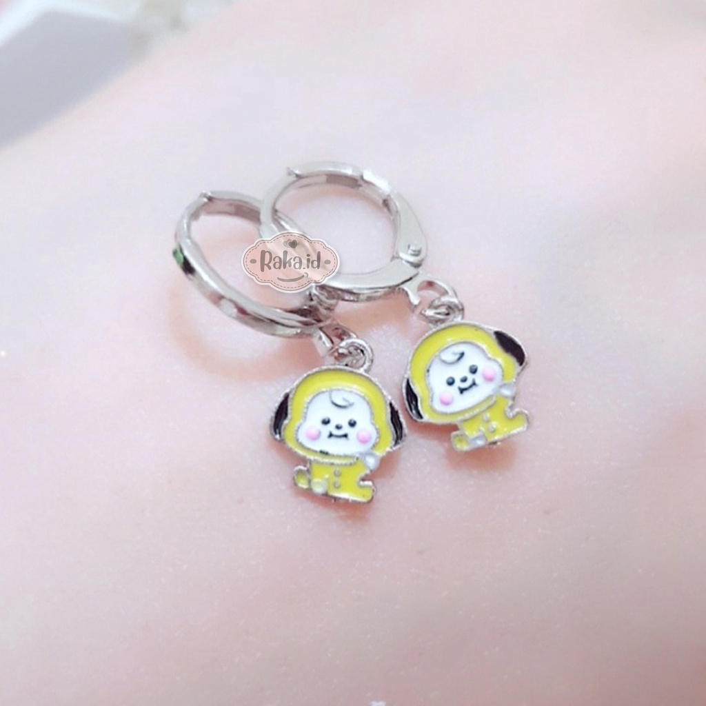 Anting Clip / Klip Bulat Motif Chimmy BT21 Perhiasan Aksesoris Wanita / Anak 1035