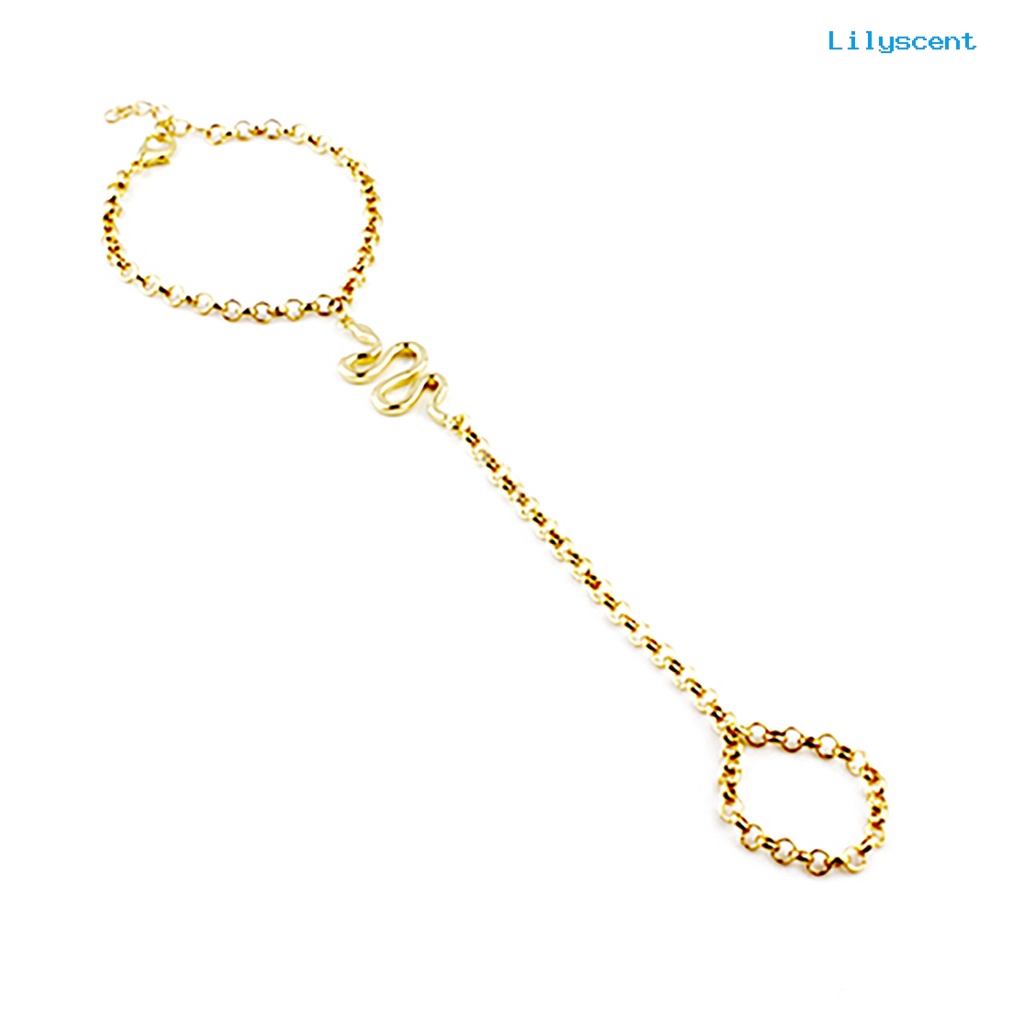 Ls Gelang Cincin Jari Wanita Desain Ular Bahan Alloy Adjustable Untuk Pesta