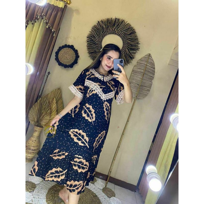 DASTER RENDA ARAB KOMBINASI BRUKAT // DASTER ARAB RENDA KEKINIAN MOTIF DAUN JATI // DASTER ZEMA ARAB