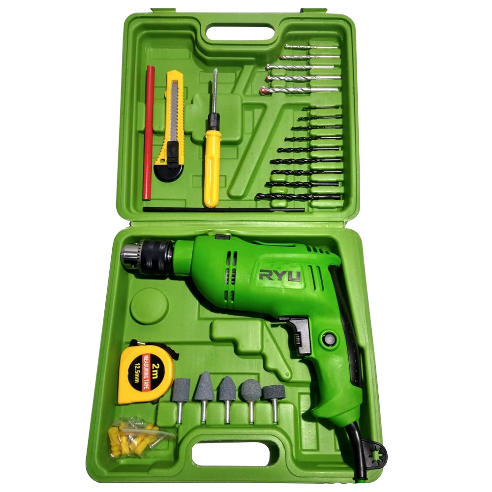 RYU Impact Drill PAKE KOPER 13mm SET 27pc / bor set / mesin bor 13mm set RID13-1REB