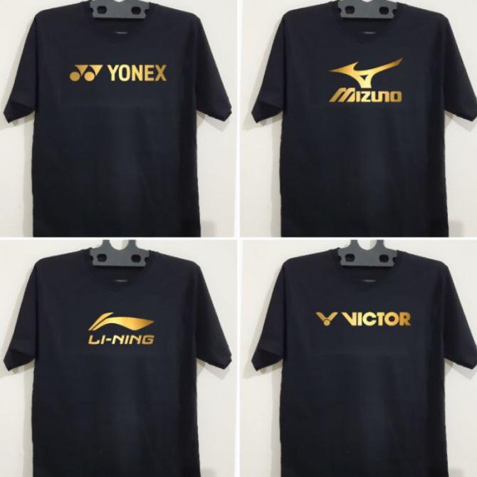(DONE) KAOS BAJU COMBED 3 DISTRO EMAS YONEX LINING MIZUNO VICTOR POLOS CUSTOM FREE ONGKIR