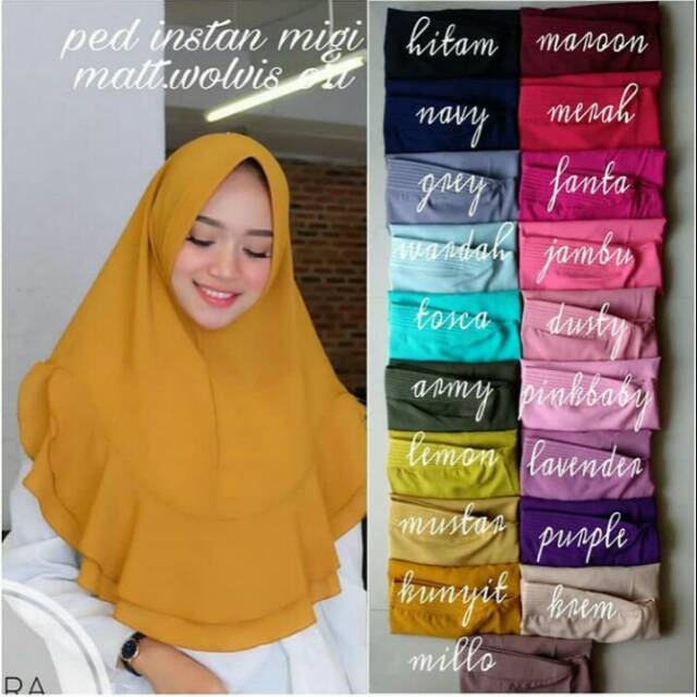 PED INSTAN MIGI - HIJAB TERBARU / HIJAB TERLARIS / HIJAB GROSIR MURAH / HIJAB SYARI / JILBAB SYARI
