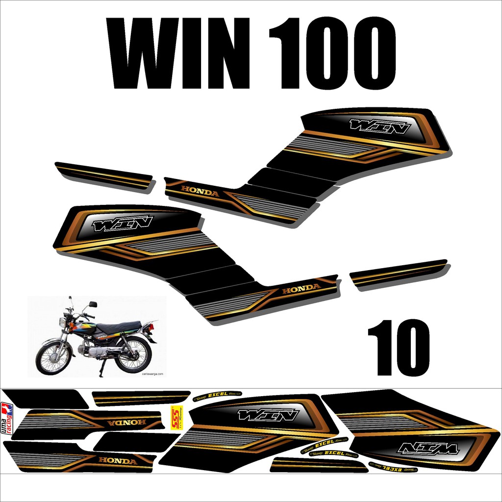 Stiker Striping Honda WIN 100 Keren – Sticker Lis Variasi Motor WIN Murah Desain DS WIN - 10
