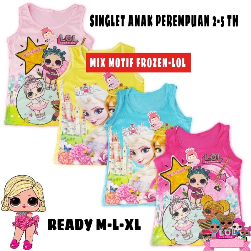 Kaos Dalam Singlet Anak Perempuan LOL Kaos Dalam Singlet Anak Bayi Balita Kids Fashion Anak Perempuan LOL Tali Besar