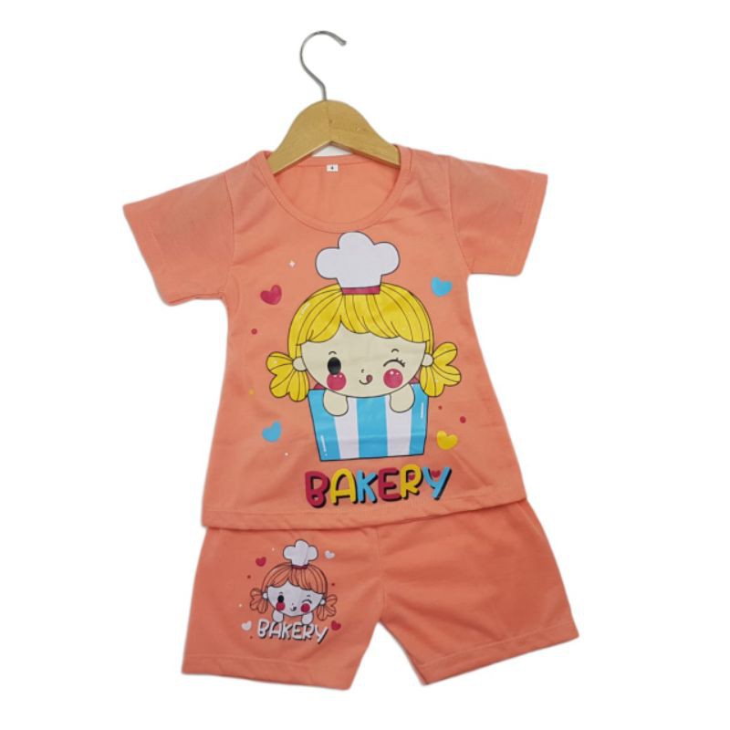 SETELAN SI JAMBUL BAJU ANAK PEREMPUAN 2-7 TAHUN MOTIF BAKERY