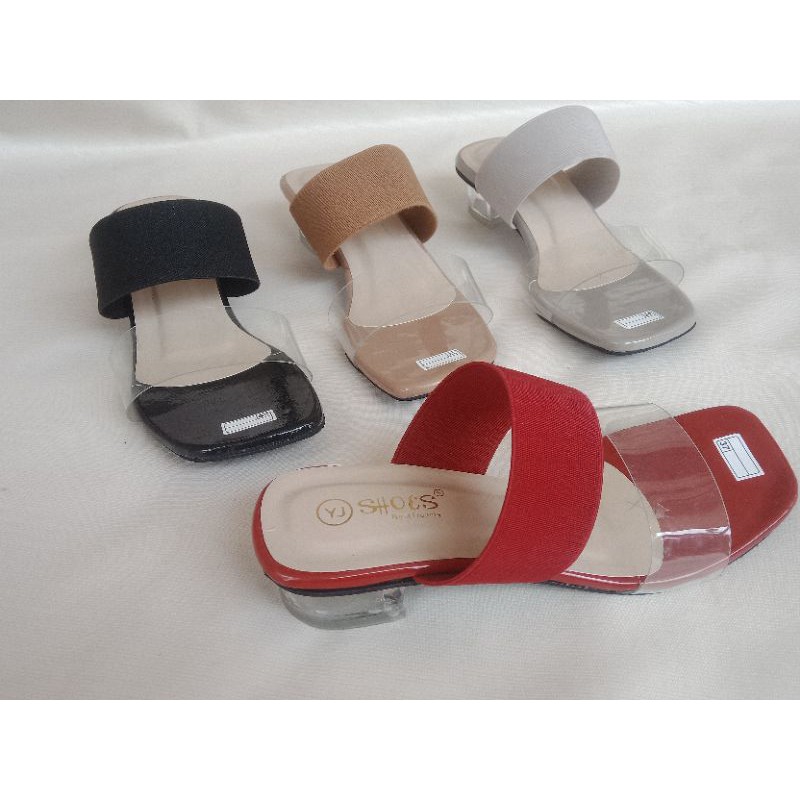 Sandal Heels Hak Kaca Karet  ZARA Trendy