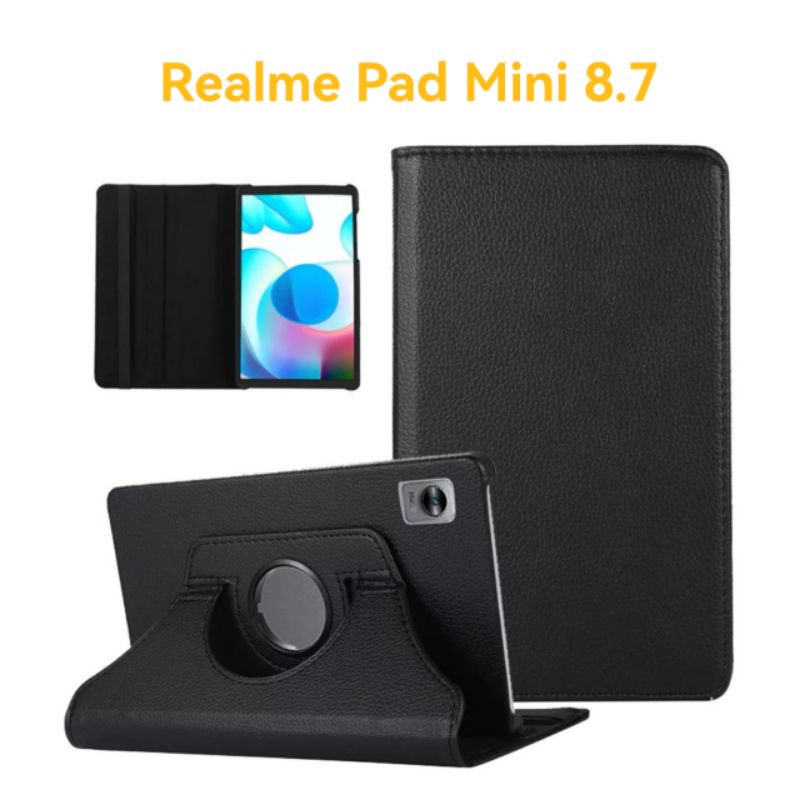 Realme Pad Mini 8.7 2022 Sarung Rotary Case Leather Flip Book Cover Casing Buku Stand standing Pelindung putar 360