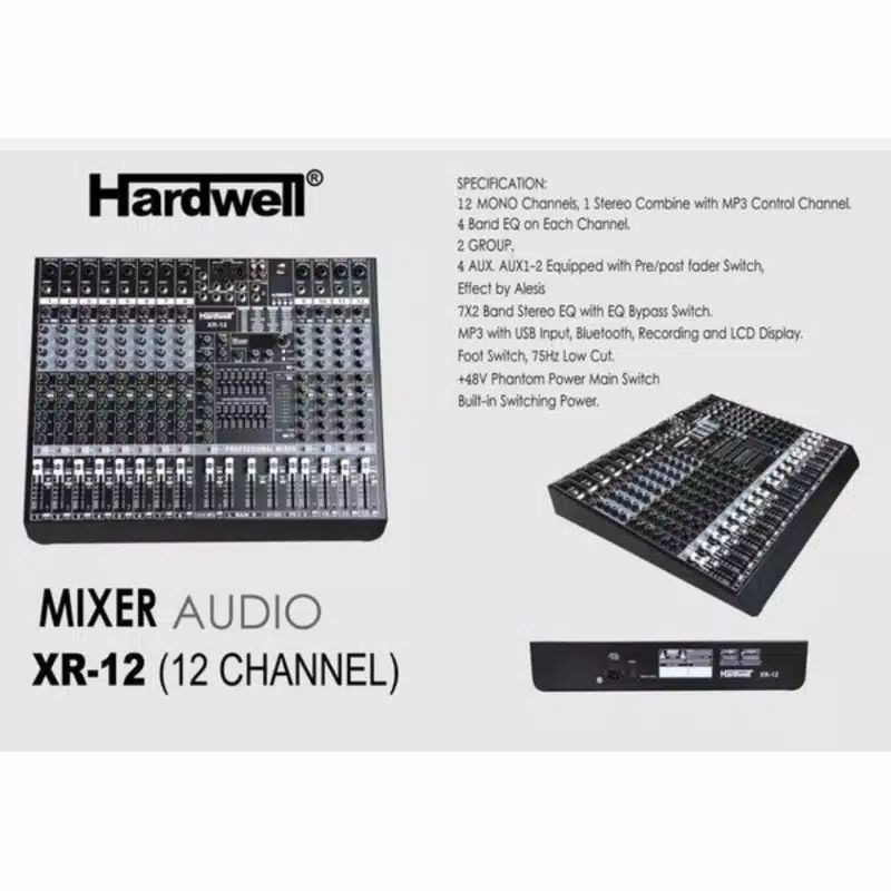 audio mixer hardwell XR12 original produk.12ch