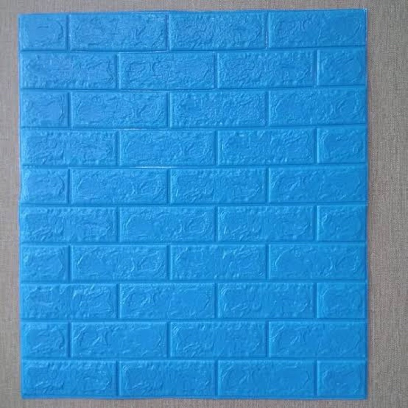 [COD] Wallpaper Bata sticker 3D Foam 3mm Warna Warni / Wallpaper sticker brick 3D Foam rekat anti air-Biru Tua