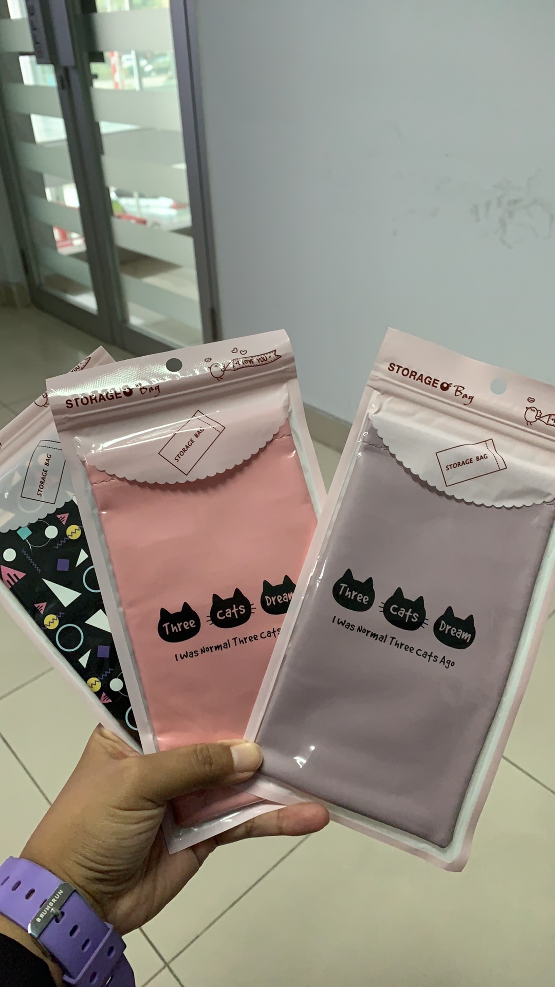 Kantong Multifungsi Hp Kacamata / Storage Bag Motif Floral Lucu How.r.u 73020