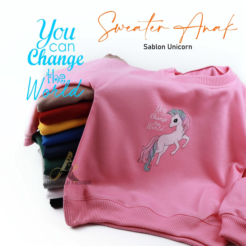 SWEATER POLOS ANAK TANPA KUPLUK SABLON FONY