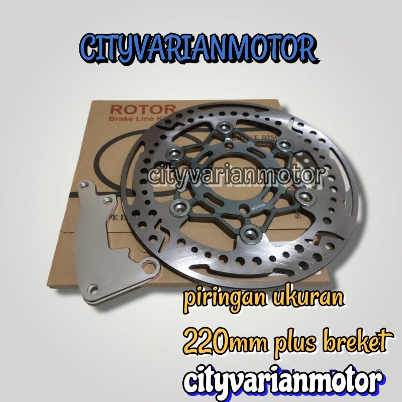 Disk Disc Brake Piringan Cakram Depan Rotor Coak 220MM Plus Breket Kaliper Standar 220MM Vario Beat Scoopy