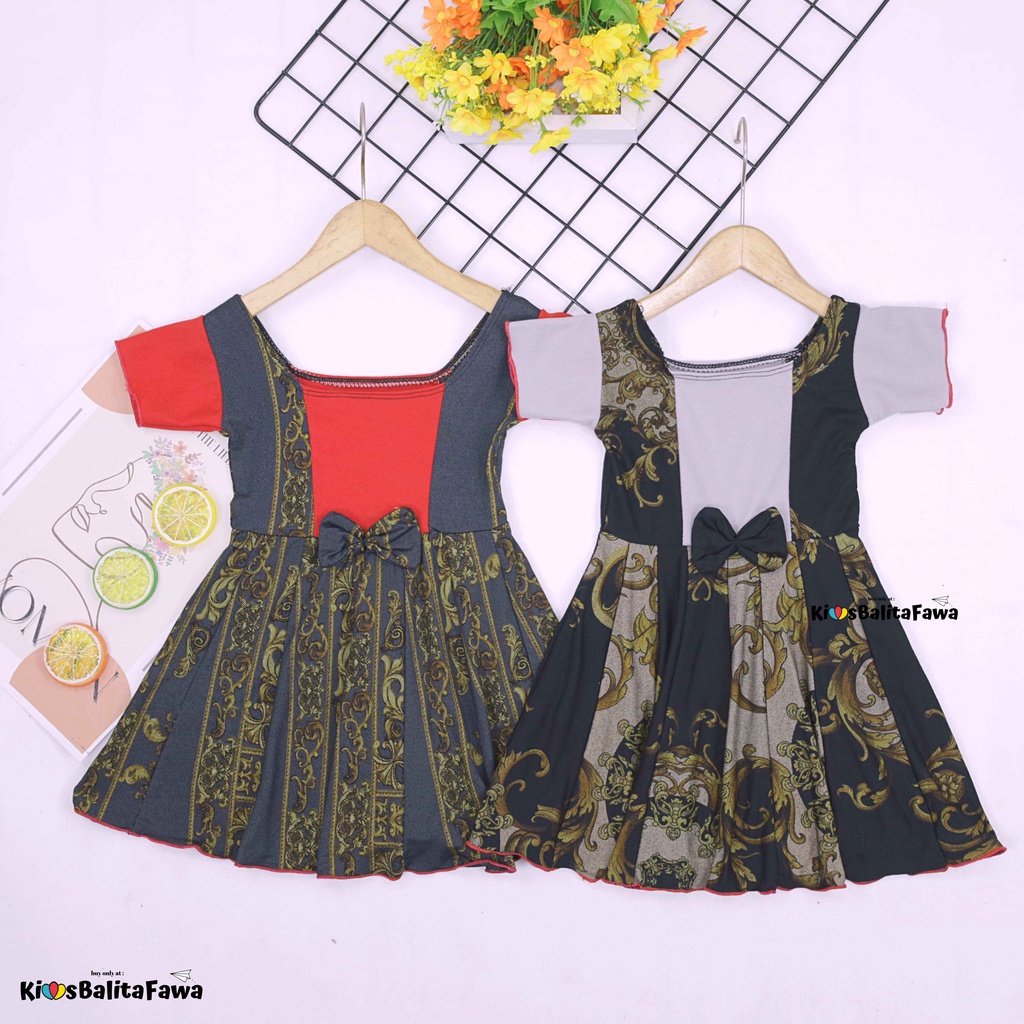 [BATIK] Dress Nadine uk 1-5 Tahun / Dres Pesta Anak Perempuan Murah Harian Pakaian Baju Cewek Imp