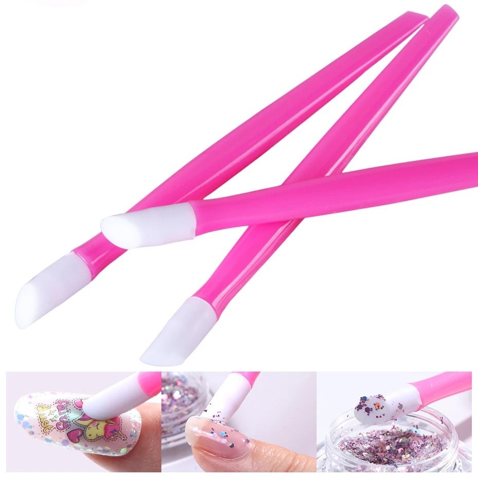 Alat Pendorong Kutikula Bahan Plastik Warna Acak Untuk Nail Art