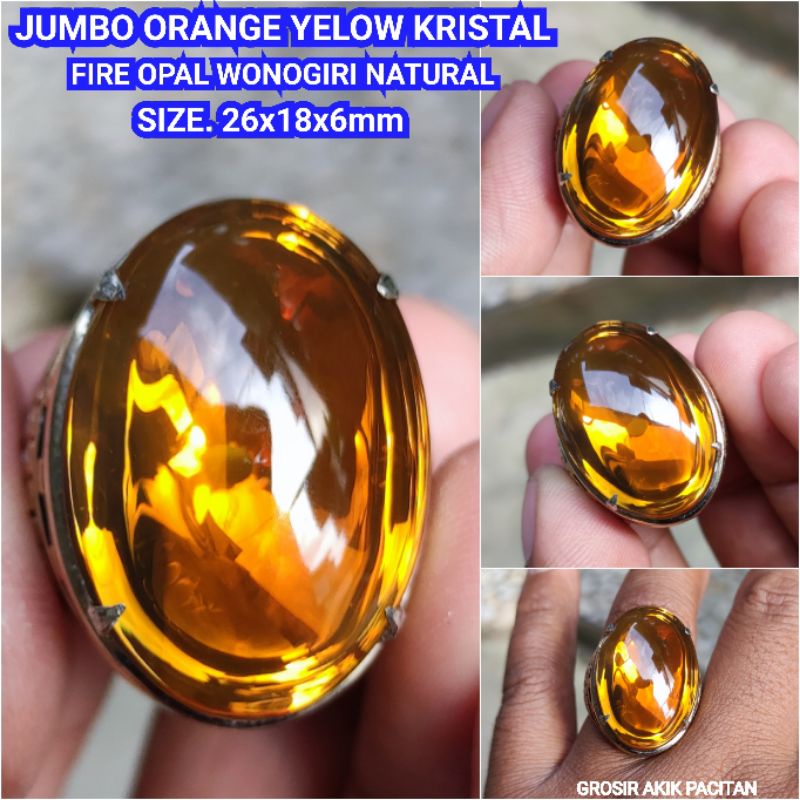 BIG SIZE JUMBO YELOW FIRE OPAL WONOGIRI NATURAL