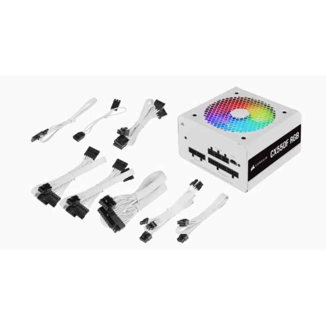 Corsair CX550F RGB White PSU 550W 80+ Bronze Full Modular