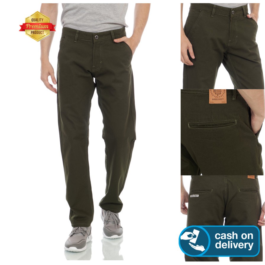 Celana Katun Chino Army Big Size Model Standar Lurus