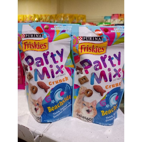 Cemilan kucing - Party Mix snack kucing crunch beachside 60gr