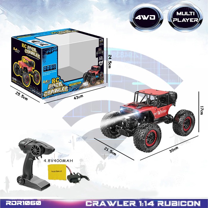 MURAH RDR1060 RC Rock Crawler Offroad Off Road Jeep Buggy Pasir Mainan Anak Mobil Remote Control Hobi Remot Kontrol RADAR