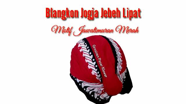 Blangkon Jogja Jebeh Lipat ORI Motif Jawatimuran Merah