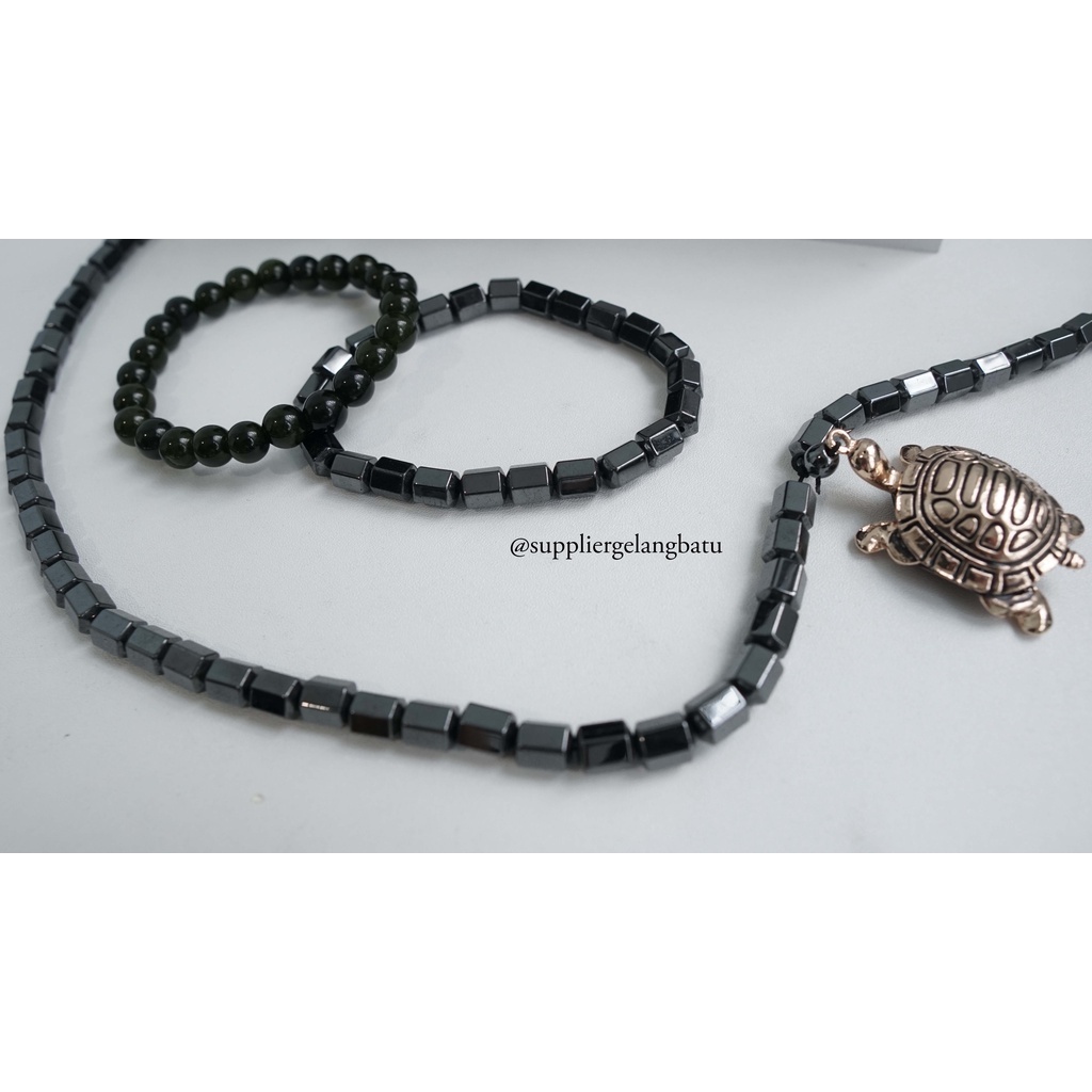 BLACK JADE GINSAMYONG KURA PARDALIS GOLD gelang kalung kesehatan korea