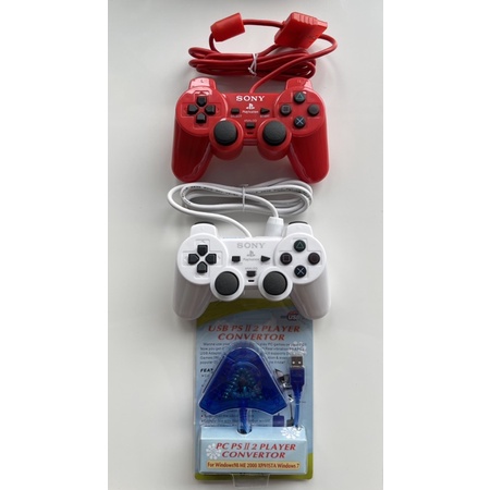 Stick ps2 warna stabilo paket(stick 2pcs)(converter 1pcs)promo