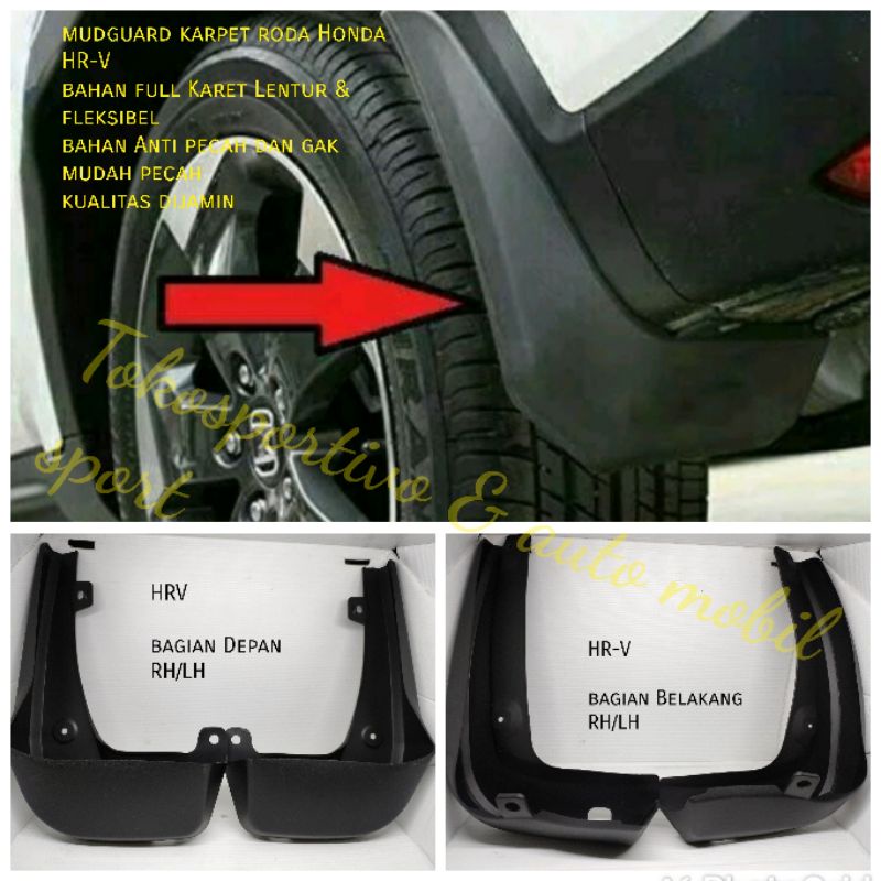 Mudguard karpet Lumpur Roda penahan Lumpur full karet Honda HRV HR-V anti pecah karpet Roda hrv